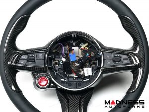 Alfa Romeo Stelvio Steering Wheel Trim - Carbon Fiber - Thumb Grip Cover - QV Model - 2020+ models